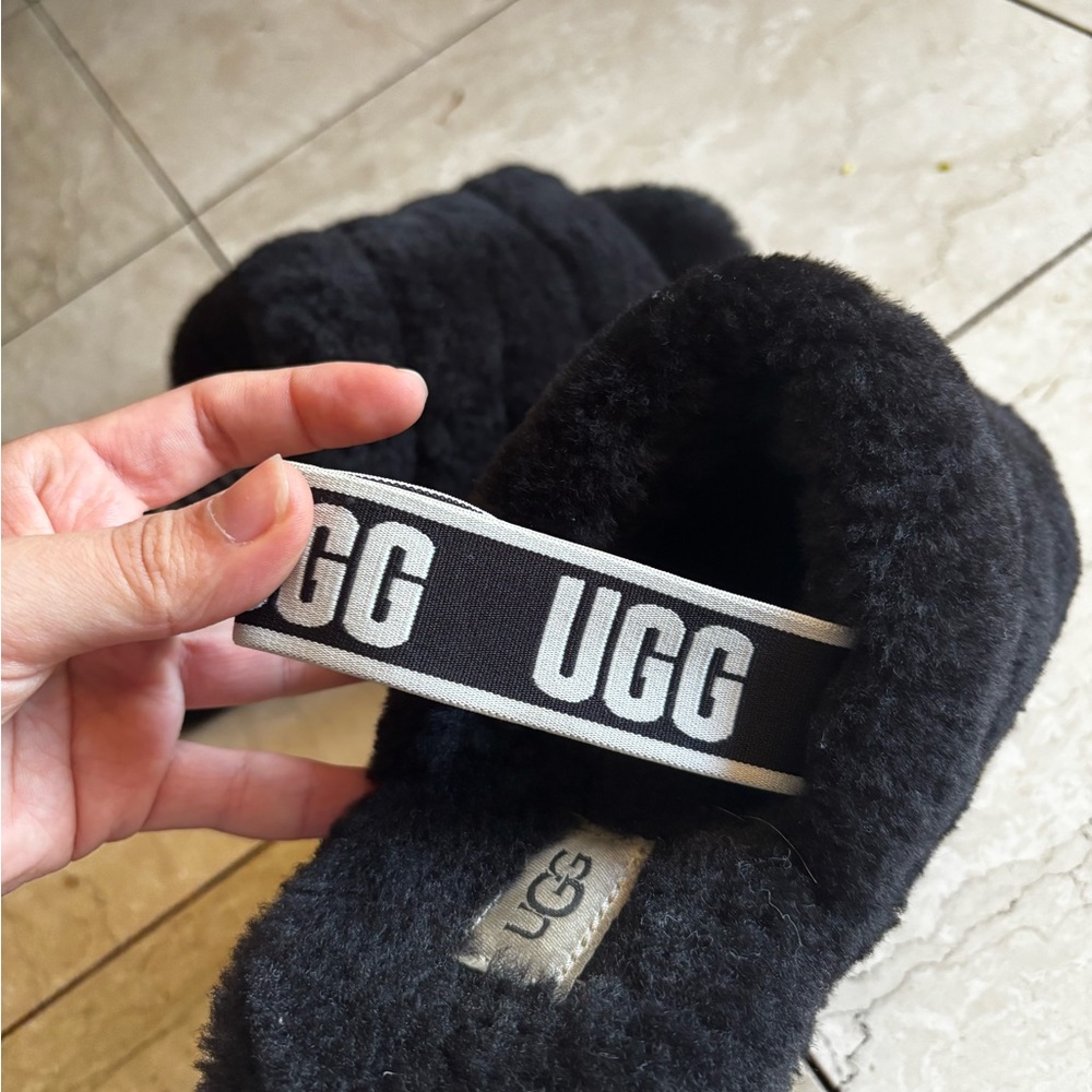 SOLD UGG Black Fleece Women's Slippers